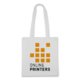 White cotton bag with carrying handles.