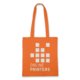 Orange cotton bag with carrying handles.