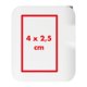 White travel adapter with rounded corners.