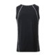 Black and white polyester tank top for men.