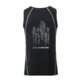 Black and white polyester sports tank top for men.