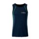 Navy and neon yellow polyester tank top for men.