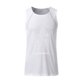 White polyester tank top for men.