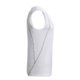 White polyester tank top for men with silver details.