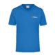 Royal blue polyester V-neck shirt for men with short sleeves.