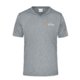 Heather gray polyester V-neck shirt for men.