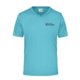 Turquoise polyester V-neck shirt for men.