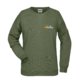 Green women's sweatshirt made of soft material with round neckline.