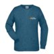 Petrol heathered cotton-polyester sweatshirt for women.