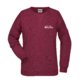 Burgundy cotton-blend women's sweatshirt with round neck.