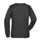 Black cotton-polyester sweatshirt for women with long sleeves.