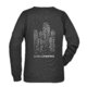 Black cotton-polyester women's sweatshirt with round neck.