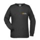Black women's sweatshirt in cotton blend with a round neckline.