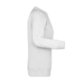 White cotton-polyester women's sweatshirt with long sleeves.