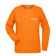 Orange cotton-polyester sweatshirt for women.