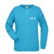Turquoise cotton-blend sweatshirt for women.