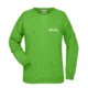Apple green women's cotton blend sweatshirt with long sleeves.