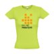 Apple green cotton T-shirt for women with short sleeves.