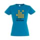 Aqua blue women's cotton T-shirt with short sleeves.