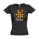 Deep black cotton T-shirt for women with short sleeves.