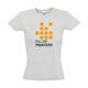 Grey cotton T-shirt for women with short sleeves.