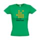 Green cotton t-shirt with short sleeves and round neck.