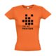 Orange cotton T-shirt for women with short sleeves.