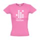 Pink cotton T-shirt for women with short sleeves.