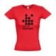 Red cotton T-shirt for women with short sleeves and a fitted cut.