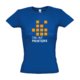 Royal blue cotton women's t-shirt with short sleeves.