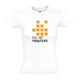 White cotton T-shirt for women with short sleeves.