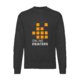 Black cotton-polyester blend men's sweatshirt with long sleeves.