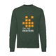 Green cotton sweatshirt with long sleeves.