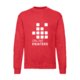 Red cotton blend sweatshirt for men with long sleeves.