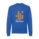 Royal blue cotton blend sweatshirt for men.