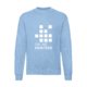 Sky blue cotton-blend sweatshirt for men with long sleeves.