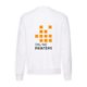 White cotton blend sweatshirt for men with long sleeves.