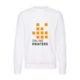 White cotton-blend sweatshirt for men with long sleeves.