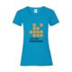 Azure women's cotton T-shirt with short sleeves.
