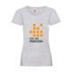 Heather gray cotton T-shirt for women with short sleeves and V-neck.
