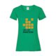 Green cotton T-shirt with short sleeves and a round neck.