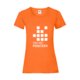 Orange women's cotton T-shirt with short sleeves.