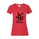 Red cotton women's t-shirt with short sleeves.