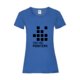 Royal blue cotton women's T-shirt with short sleeves.