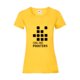 Yellow cotton women's T-shirt with short sleeves.