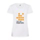 White cotton T-shirt for women with short sleeves.