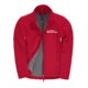 Red polyester and elastane softshell jacket for women with zipper.