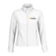 White polyester-elastane softshell jacket for women with zippered pockets.