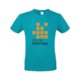 Turquoise cotton men's T-shirt with short sleeves.