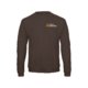 Brown cotton-polyester sweatshirt for men with long sleeves.